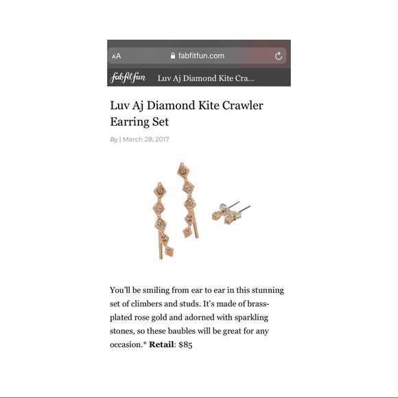 LUV AJ diamond kite crawler earring set - Picture 1 of 6